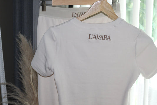 Oat Milk Lounge Set - 2 Piece Ribbed Loungewear for Women | L'Avara & Co.
