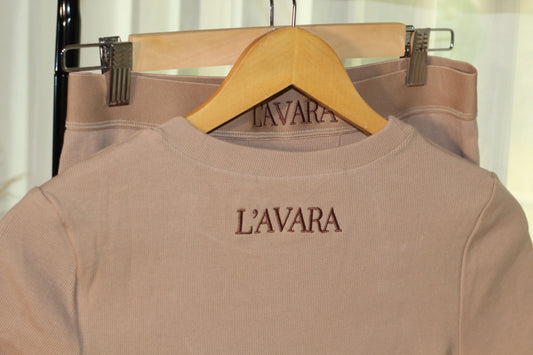 Warm Mocha Lounge Set - Two-Piece Ribbed Loungewear for Women | L'Avara & Co.